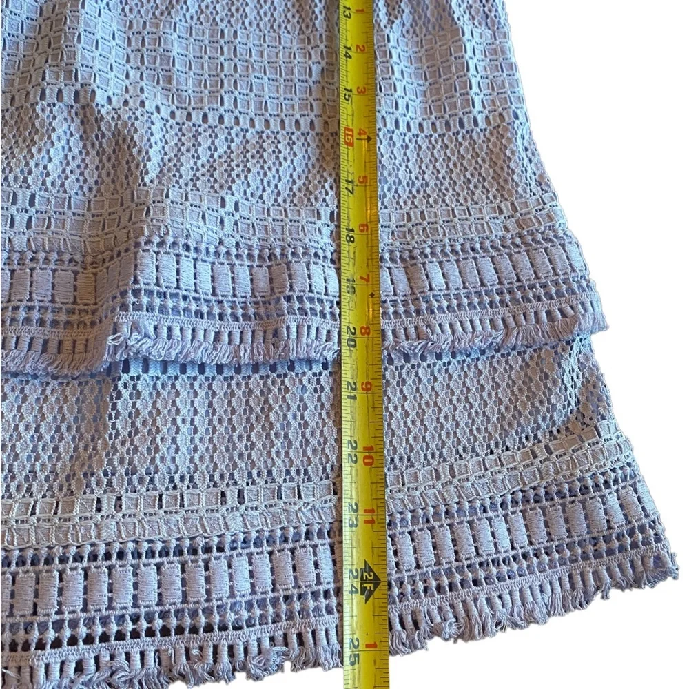 Banana Republic Light Lavender Peplum Short Sleeved Top with Fringe